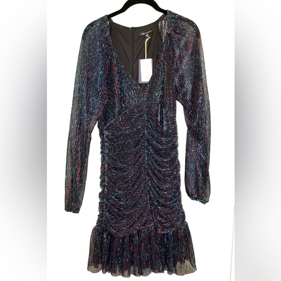 NWT fun party metallic ruffled dress Skies are blue size 6 - Picture 1 of 7